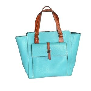 Dooney & Bourke Calypso Aqua Saffiano East West Purse Satche